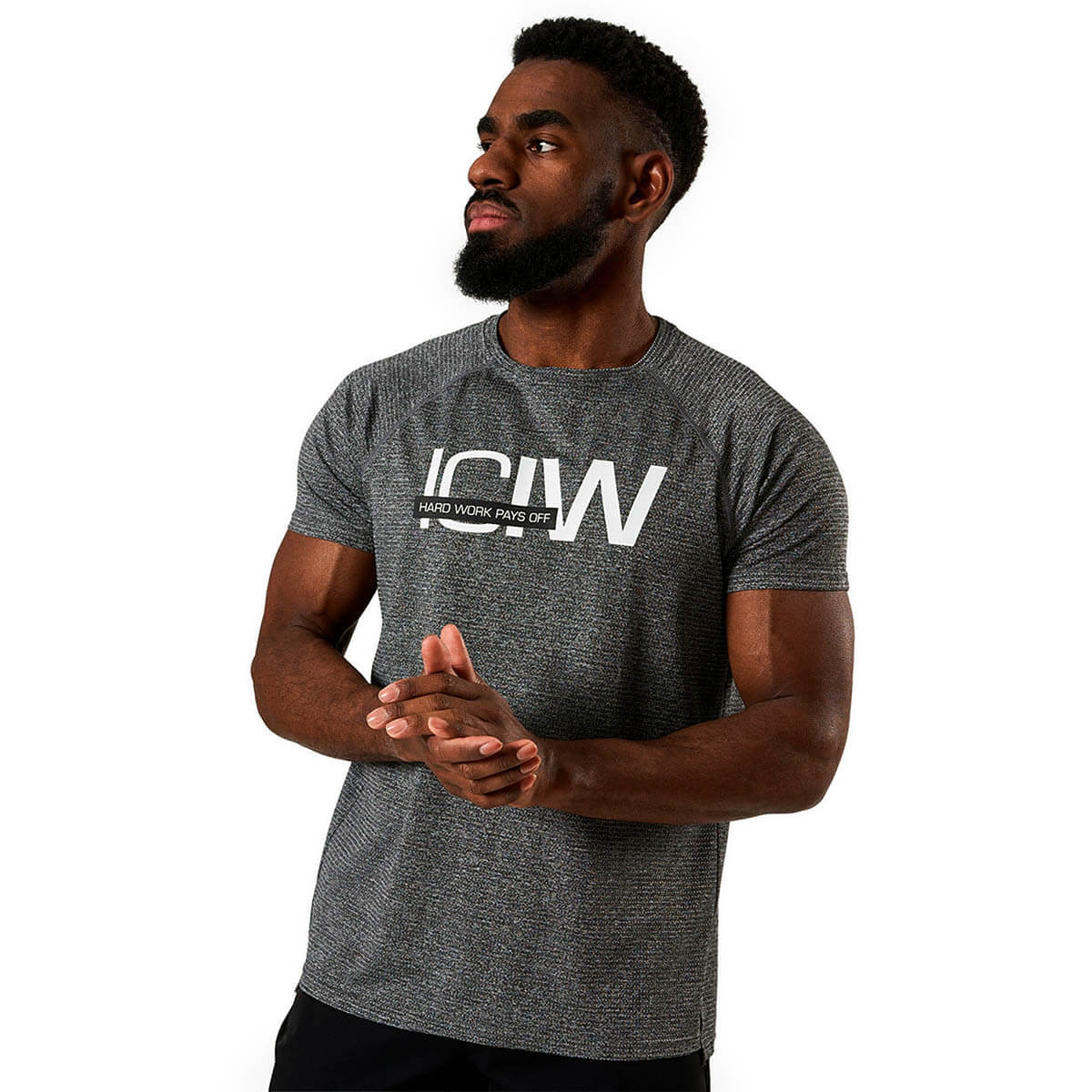 Kolla in Training Mesh T-shirt, grey melange, ICANIWILL hos SportGymButiken.se