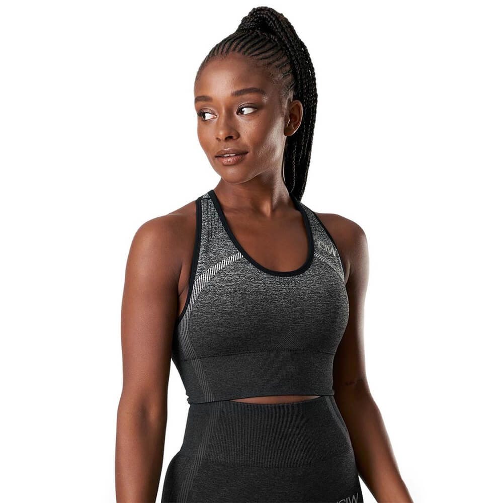 Kolla in Ombre Seamless Sports Bra, graphite melange, ICANIWILL hos SportGymButi