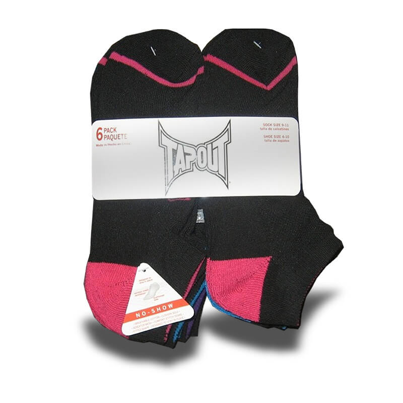 Womens Short Socks, 6-pack, black, Tapout