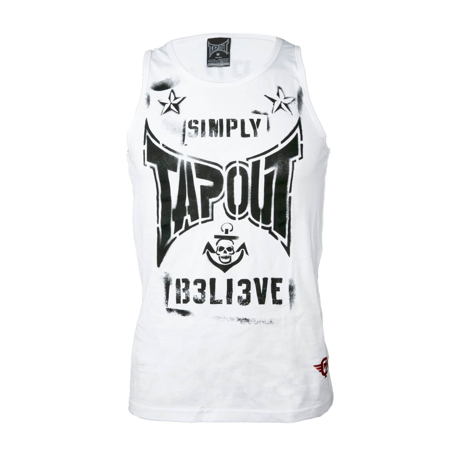 Combat Stencil Tank, white, Tapout