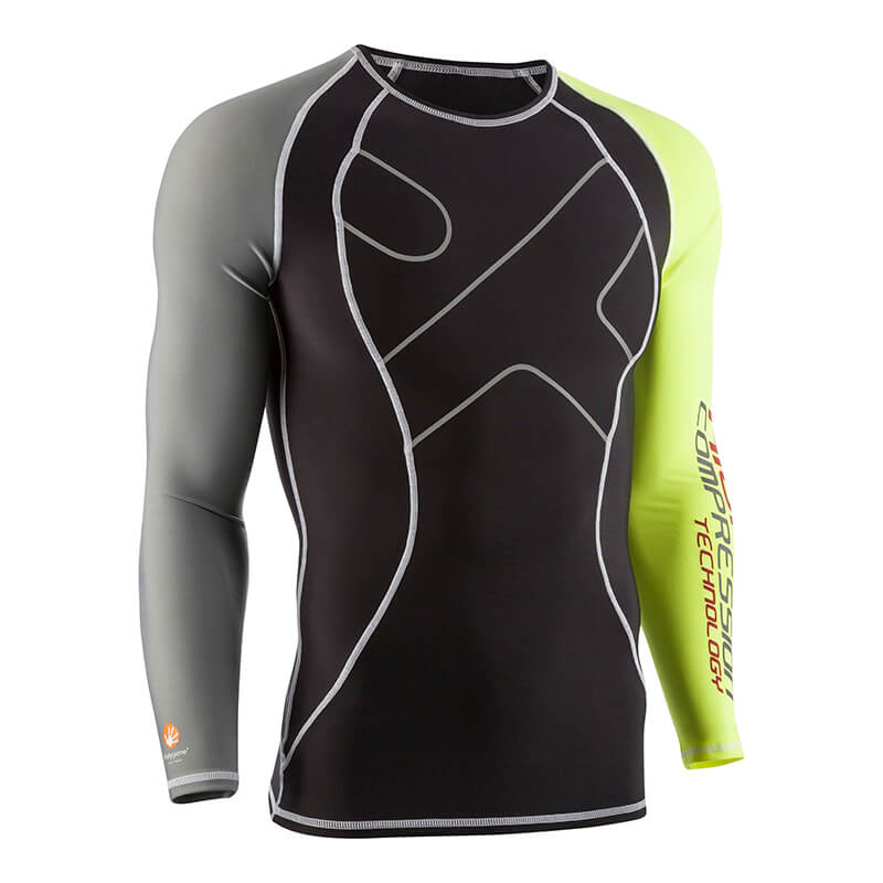 Men 70D Compression LS, black/titan/yellow, MXDC