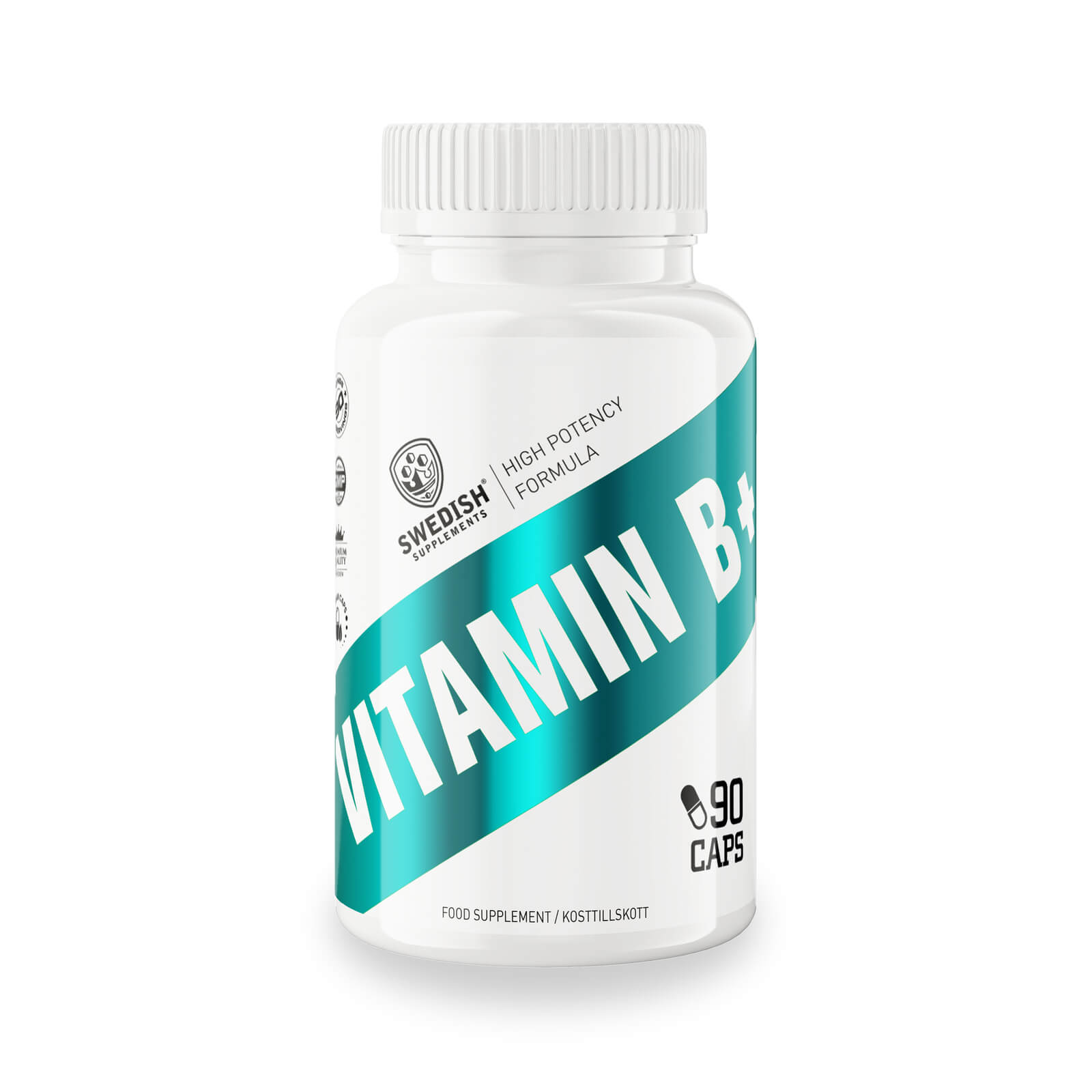 Kolla Vitamin B+, 90 kapslar, Swedish Supplements hos SportGymButiken.se
