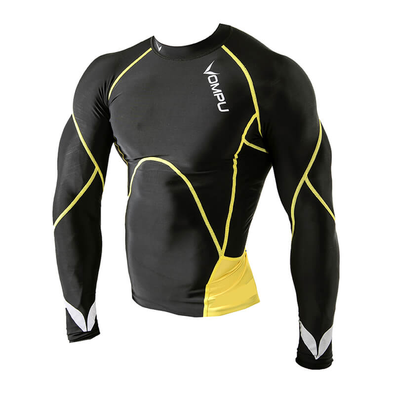 Multisport Compression Top, black/yellow, OMPU