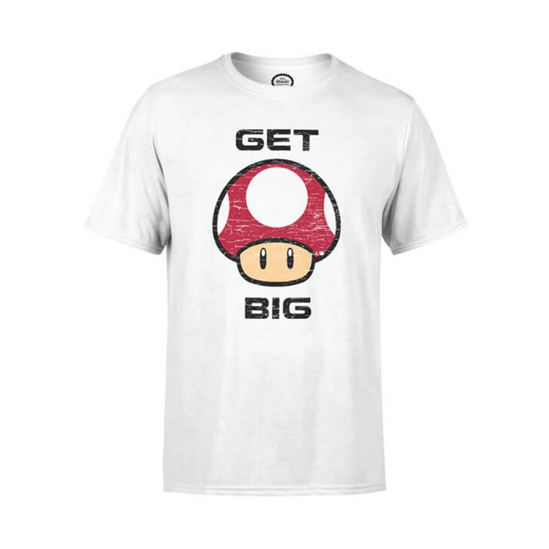 Kolla in Get Big Mushroom T-Shirt, white, Nintendo hos SportGymButiken.se