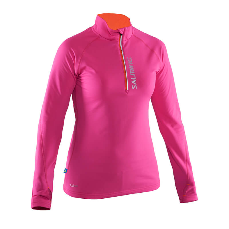 Run Halfzip LS Women, pink glo, Salming Sports