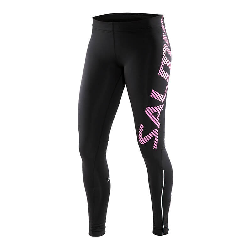 Running Tights Women, black/pink glo, Salming Sports