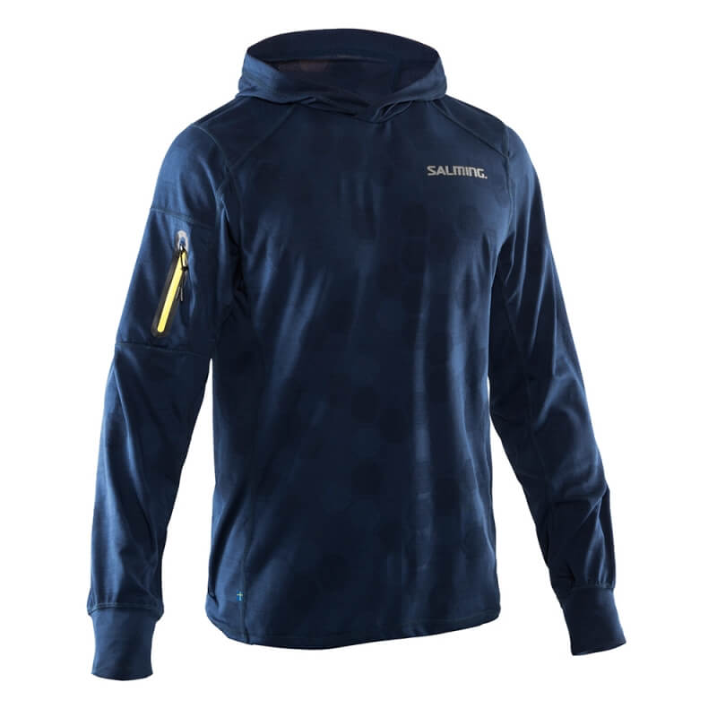 Run Hexagon Hood Men, navy, Salming Sports