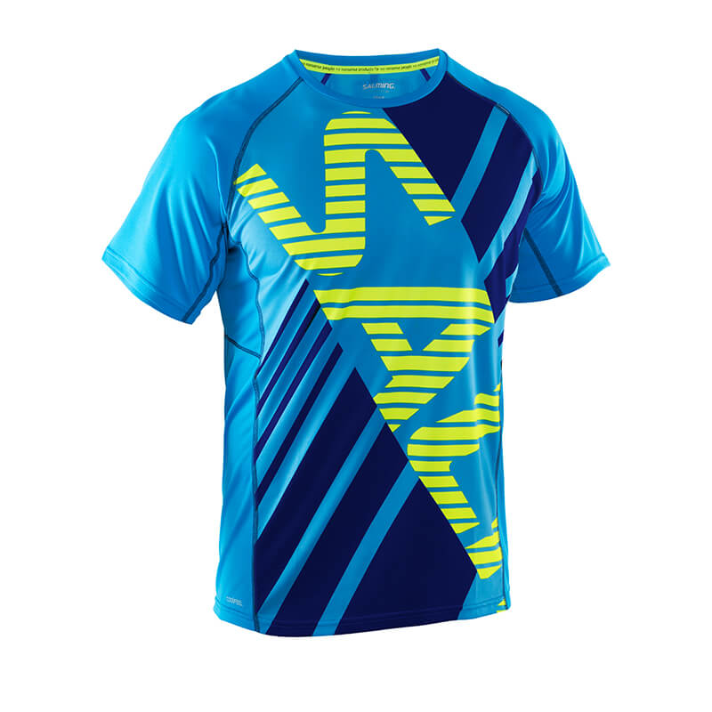 Running Tee Men, cyan/navy, Salming Sports