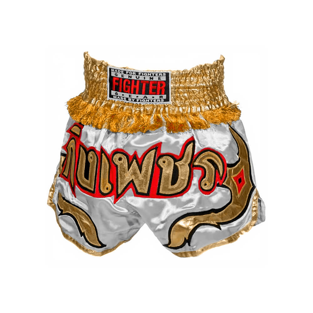 Kolla in Thai Shorts, grey/gold, Fighter hos SportGymButiken.se