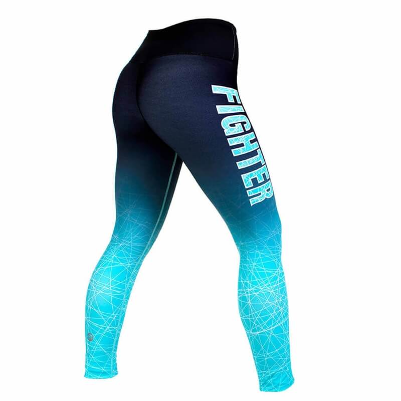 Gazelle Compression Tights, svart/turkos, Fighter