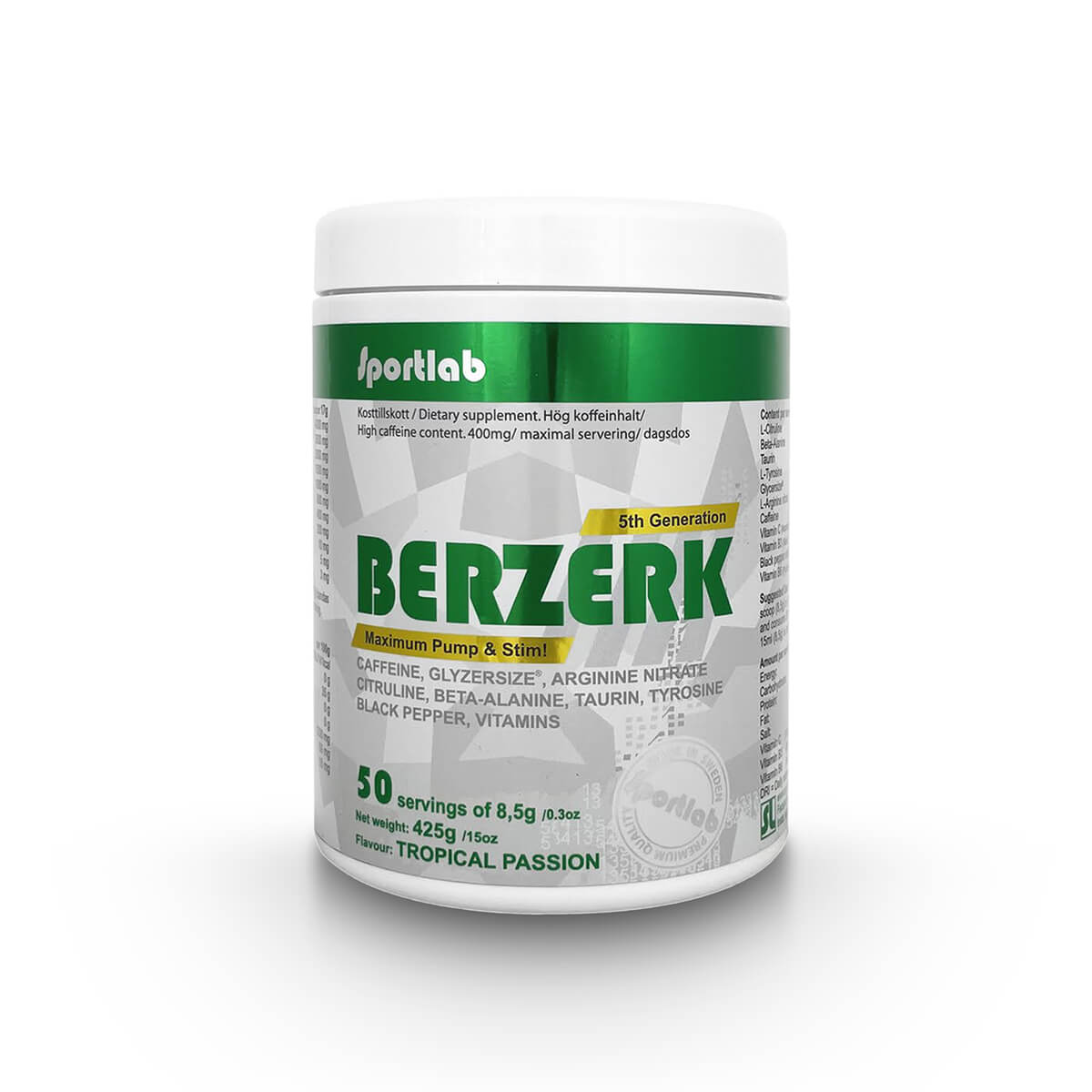 Kolla Berzerk 5th Generation, 425 g, SportLab hos SportGymButiken.se