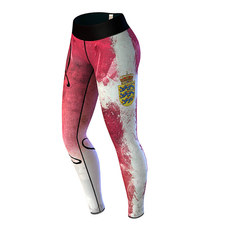 Kolla in Denmark Nation Leggings, red/white, Anarchy hos SportGymButiken.se