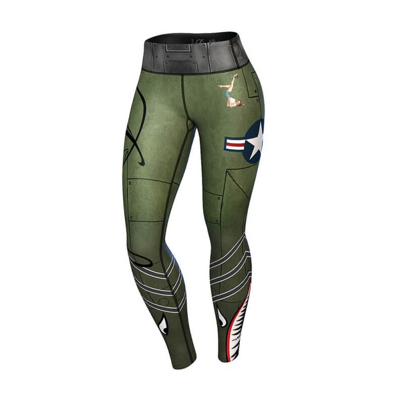 Kolla in Bomber Compression Leggings, green/gray, Anarchy hos SportGymButiken.se