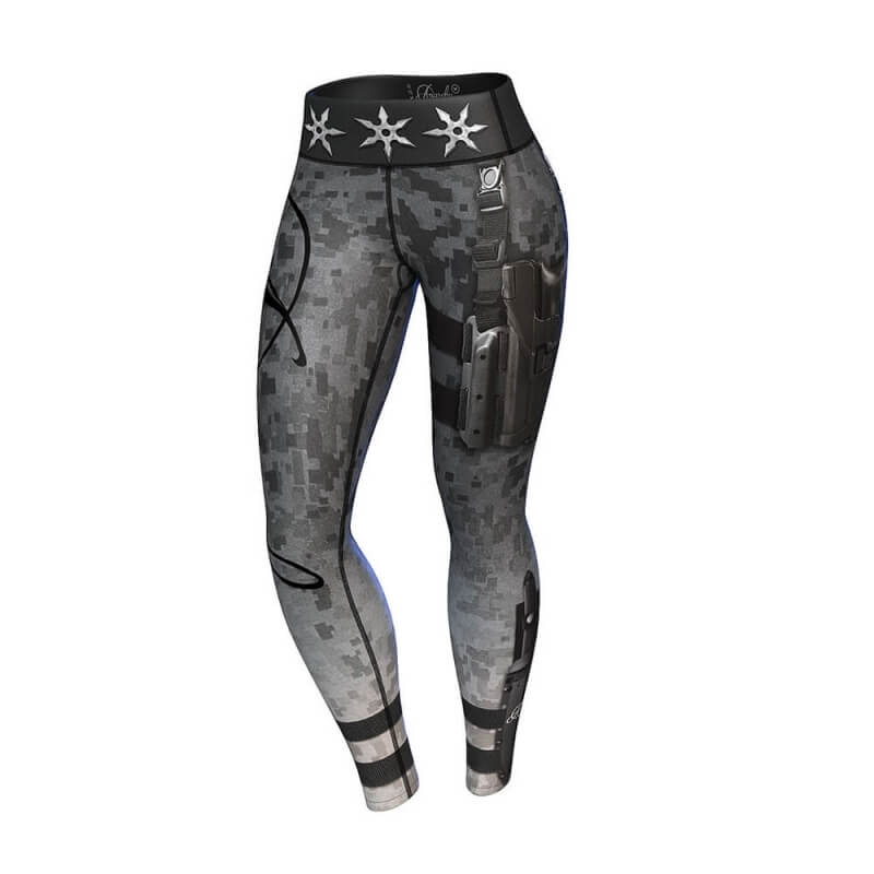 Vigilante Compression Leggings, gray/black, Anarchy