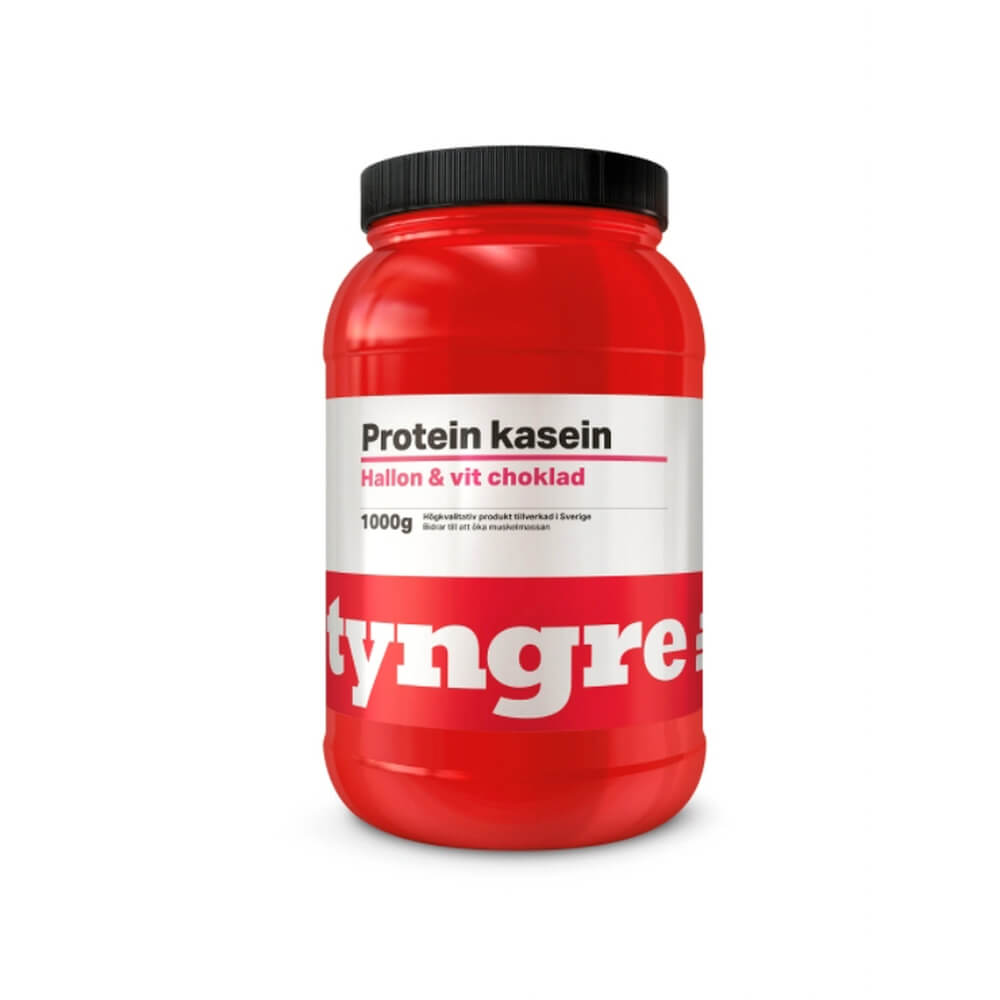 Tyngre Kasein, 1 kg, Hallon & Vit Choklad