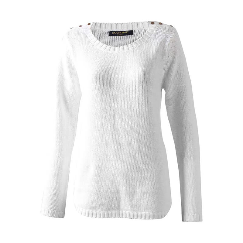 Kolla in Skagen Lady Sweater, offwhite, Marine hos SportGymButiken.se