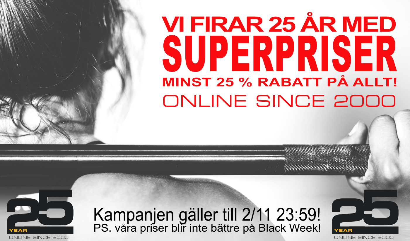 25-årsjubileum – 25 % rabatt på allt! | Sportgymbutiken
