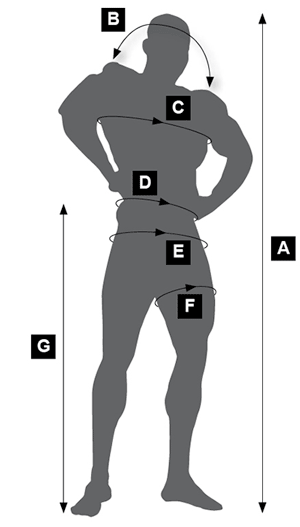 Gorilla Wear storleksguide, Sportgymbutiken