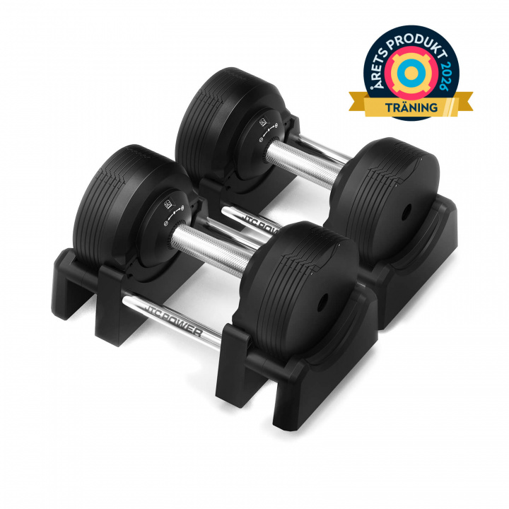 Kolla in Justerbara hantlar PRO, 2 x 4-23.5 kg, JTC Power hos SportGymButiken.se