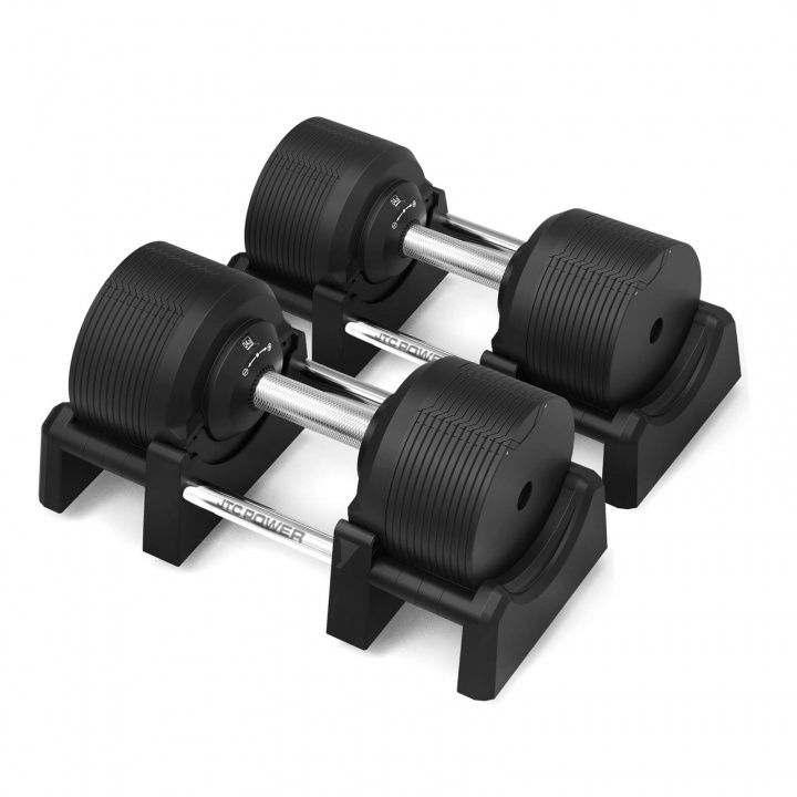 Justerbara hantlar PRO, 2 x 4-41.5 kg, JTC Power i gruppen Styrka / Hantlar & Kettlebells / Hantlar hos Sportgymbutiken.se (12-450-415-2)