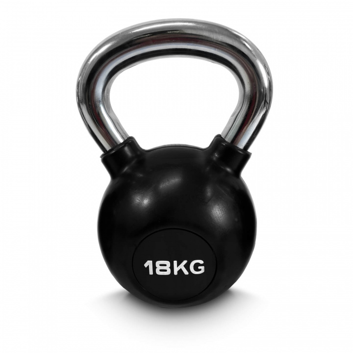 Kolla in Kettlebell gummi/krom, 18 kg, JTC Power hos SportGymButiken.se