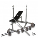 Bänk, Ställning, Skivstång & Hantelset 82 kg