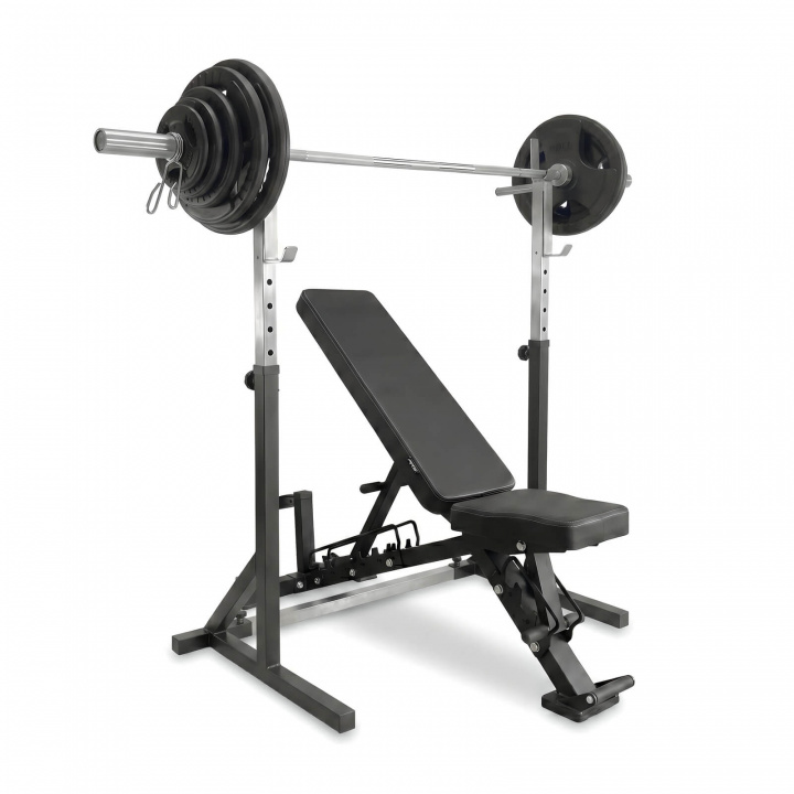 Kolla in Bänk, Ställning & Tri-Grip Skivstångsset 87.5 kg, JTC Power hos SportGy