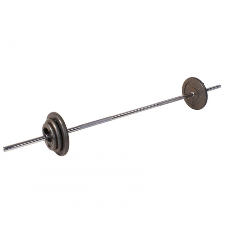 Skivstångsset 23 kg, JTC Power, Slät stång med fjäderlås i gruppen Produktkyrkogården hos Sportgymbutiken.se (18-250-023)