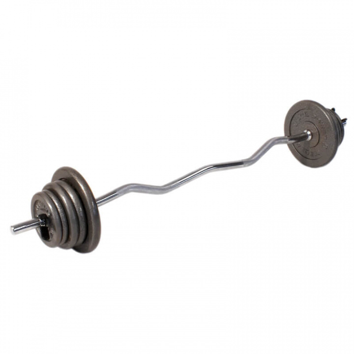 Kolla in Curlstångsset, 30 kg JTC Power, Slät stång med fjäderlås hos SportGymBu