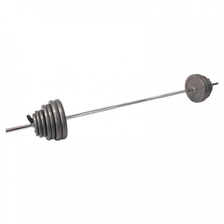 Kolla in Skivstångsset 80 kg, JTC Power, Slät stång med fjäderlås hos SportGymBu
