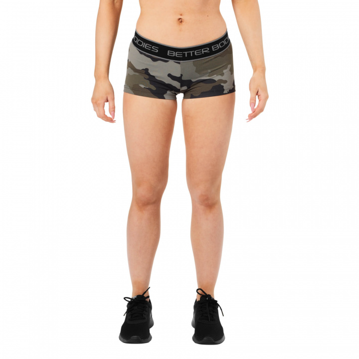 Kolla in Fitness Hotpant, green camoprint, Better Bodies hos SportGymButiken.se