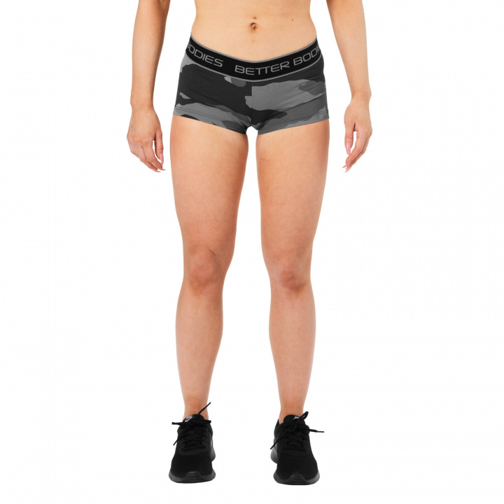 Kolla in Fitness Hotpant, grey camoprint, Better Bodies hos SportGymButiken.se