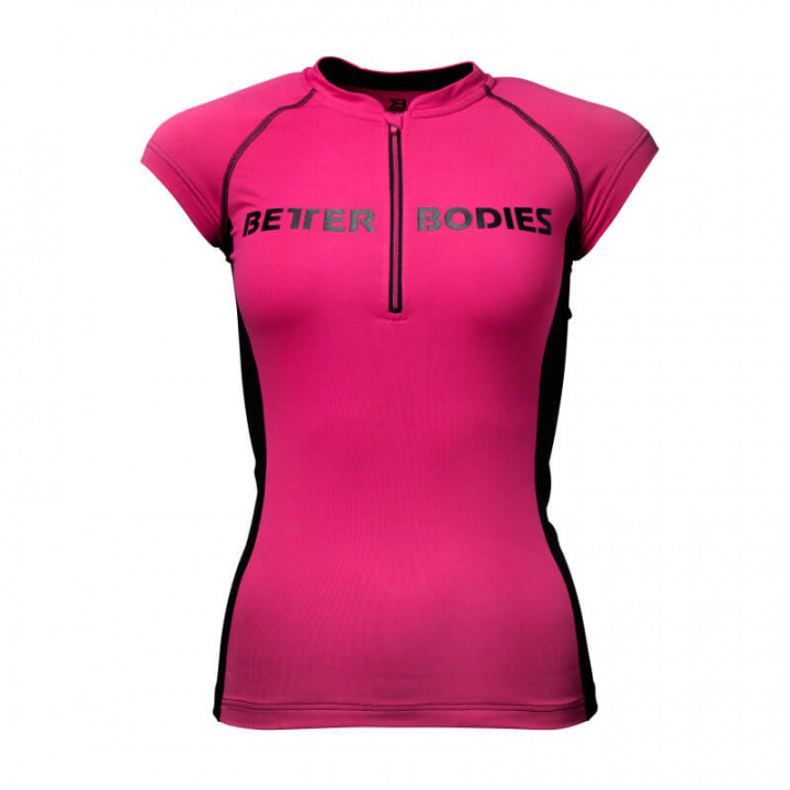 Kolla in Zipped Tee, pink/black, Better Bodies hos SportGymButiken.se