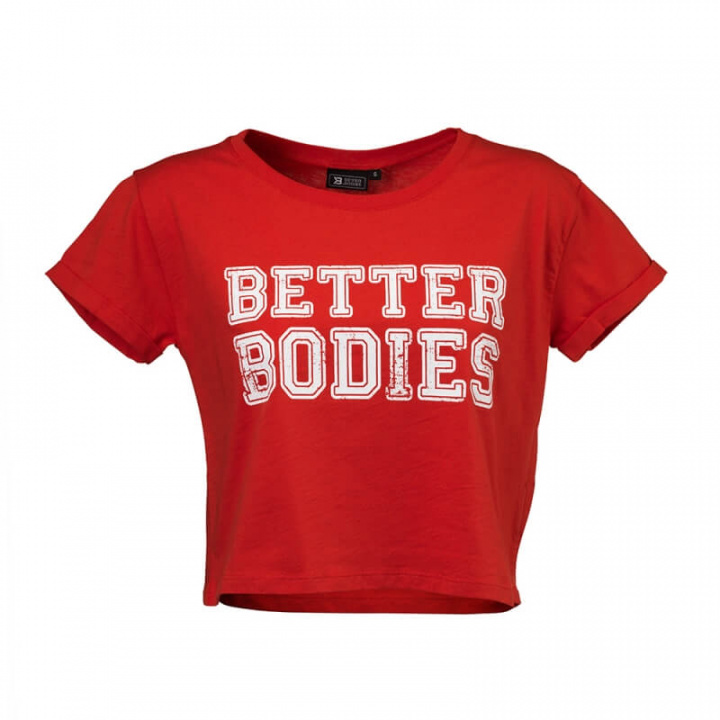 Kolla in Cropped Tee, tomato red, Better Bodies hos SportGymButiken.se