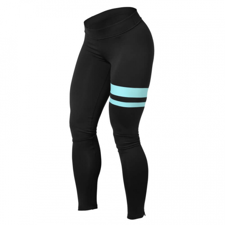 Kolla in Varsity Tights, LIMITED PRODUCTION, black/aqua, Better Bodies hos Sport