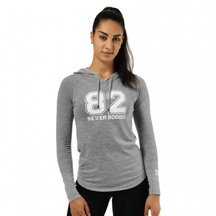 Kolla in Varsity Hoodie, grey melange, Better Bodies hos SportGymButiken.se