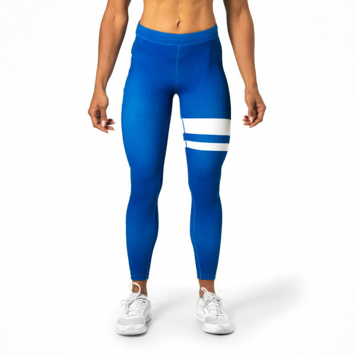 Kolla in Varsity Stripe Tight, strong blue, Better Bodies hos SportGymButiken.se