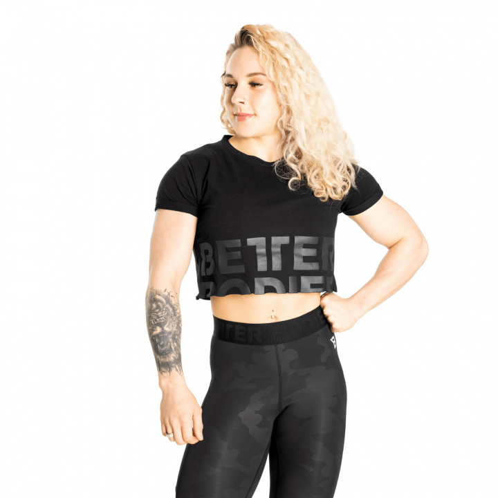 Kolla in Astoria Cropped Tee, black, Better Bodies hos SportGymButiken.se