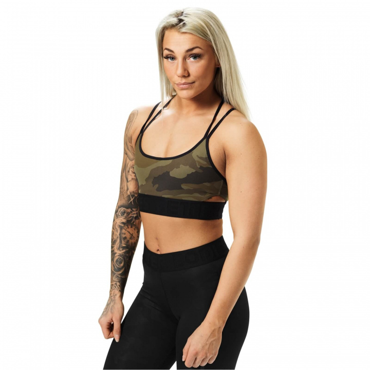 Kolla in Astoria Sports Bra, dark green camo, Better Bodies hos SportGymButiken.