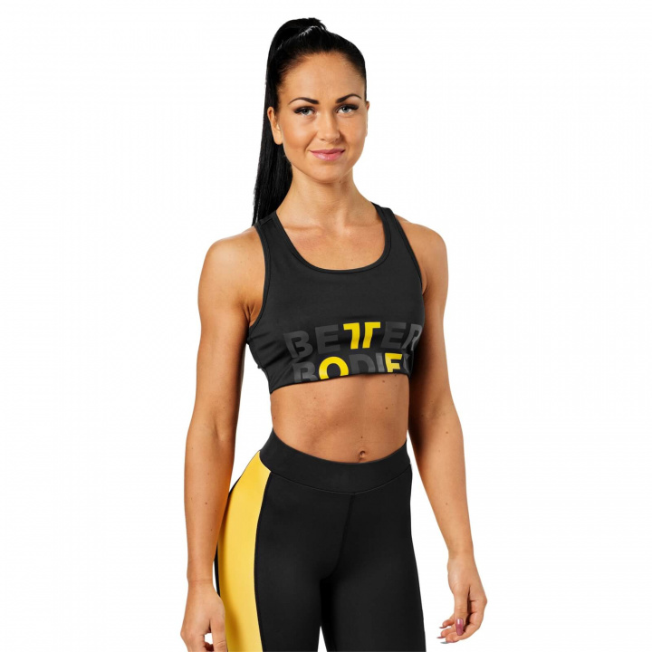 Kolla in Bowery Sports Bra, black/yellow, Better Bodies hos SportGymButiken.se