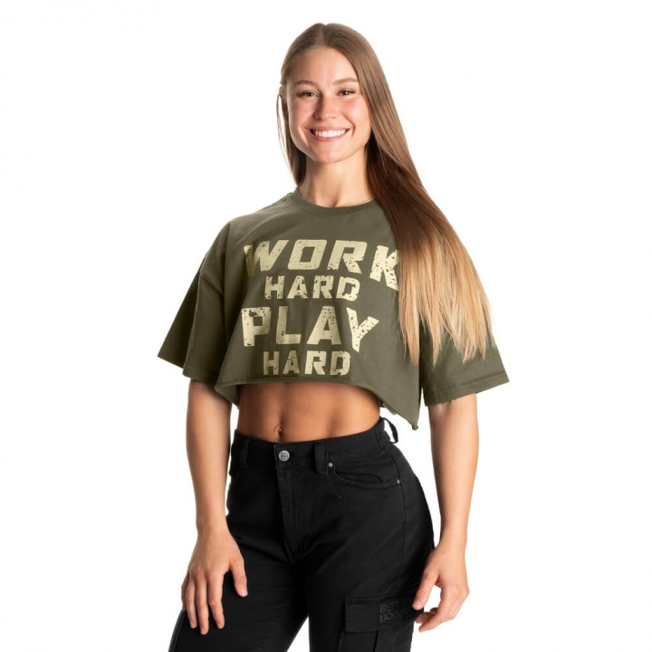 Work Hard Onesize Tee, washed green, Better Bodies i gruppen Produktkyrkogården hos Sportgymbutiken.se (BB-111134-664)