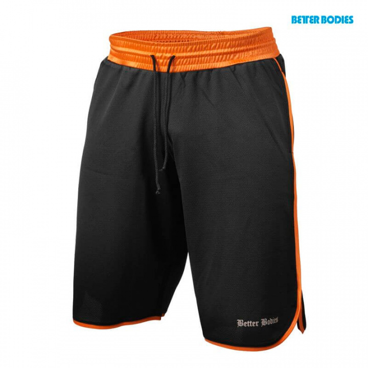 Kolla in Mesh Gym Short, black/orange, Better Bodies hos SportGymButiken.se