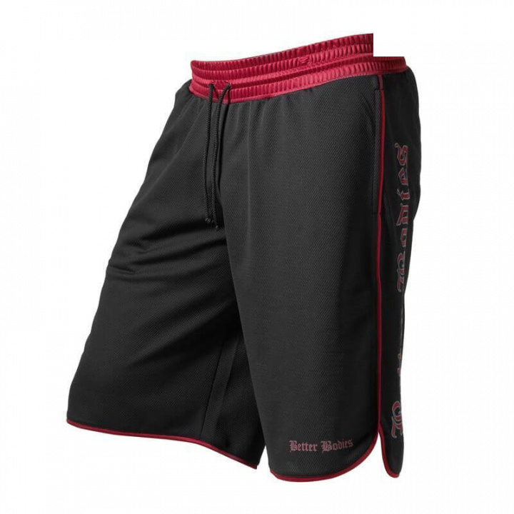 Kolla in Mesh Gym Short, black/red, Better Bodies hos SportGymButiken.se