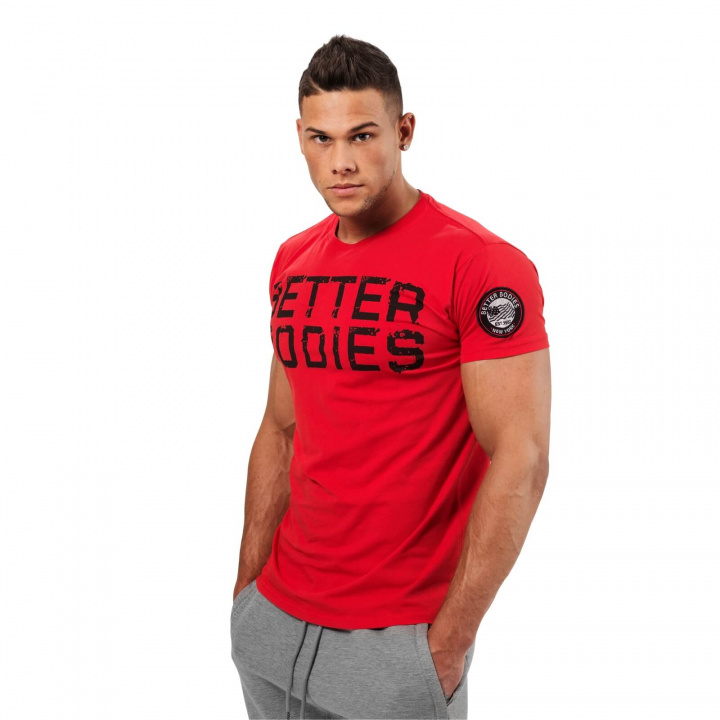 Kolla in Basic Logo Tee, bright red, Better Bodies hos SportGymButiken.se