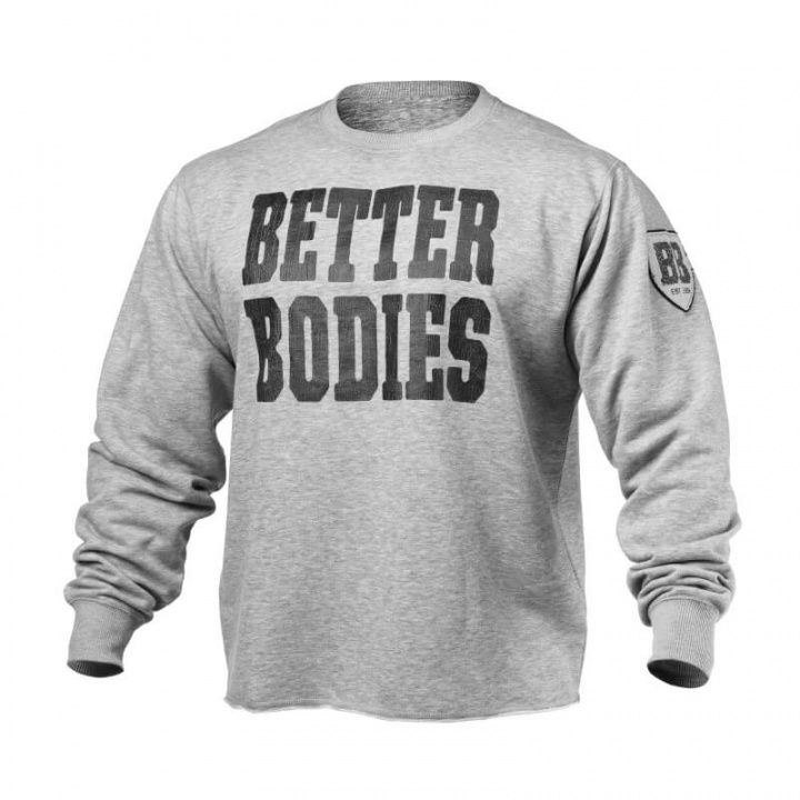 Kolla in Big Print Sweatshirt, grey melange, Better Bodies hos SportGymButiken.s