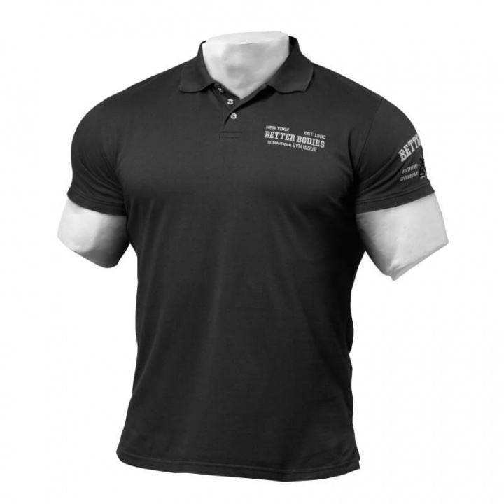 Kolla in Collar Tee, black vr 2, Better Bodies hos SportGymButiken.se