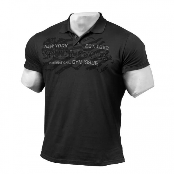 Kolla in Collar Tee, wash black, Better Bodies hos SportGymButiken.se