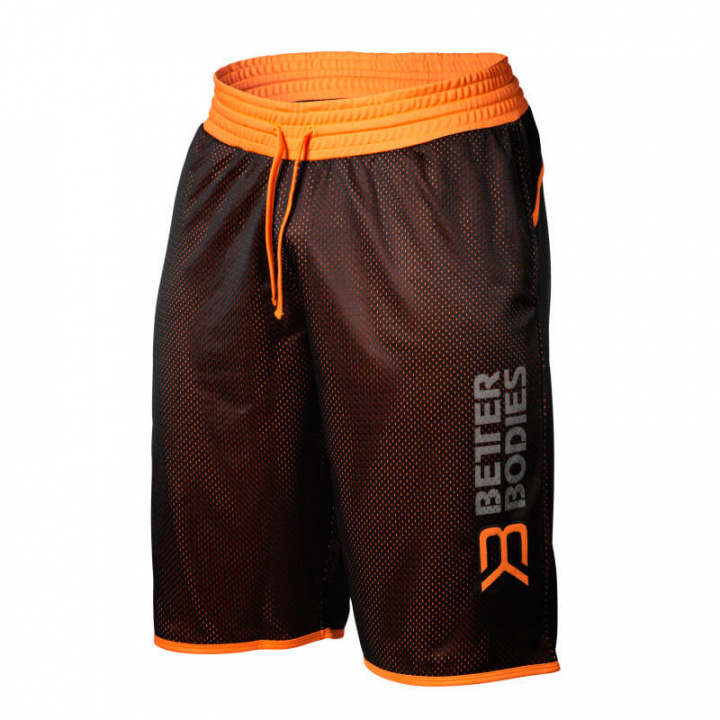 Kolla in BB Print Mesh Shorts, black/orange, Better Bodies hos SportGymButiken.s