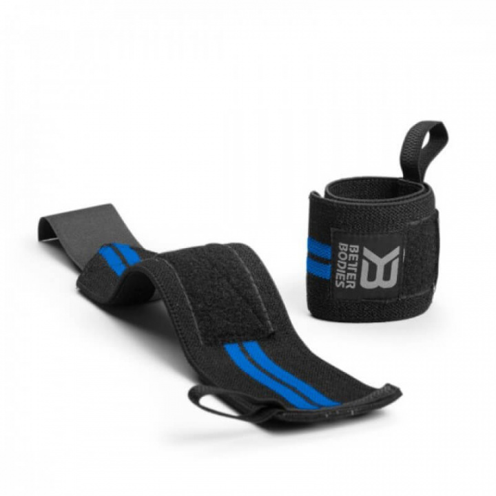 Kolla in Elastic Wrist Wraps, black/blue, Better Bodies hos SportGymButiken.se