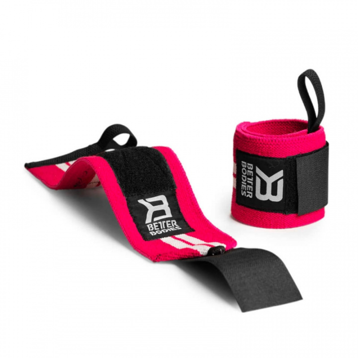 Kolla in Womens Wrist Wraps, hot pink/white, Better Bodies hos SportGymButiken.s